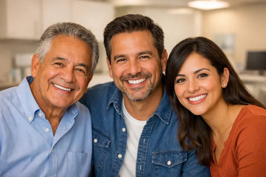 Paciente satisfecho con resultado de implante dental en Ulloa Clínica Dental, 50 años en Naucalpan